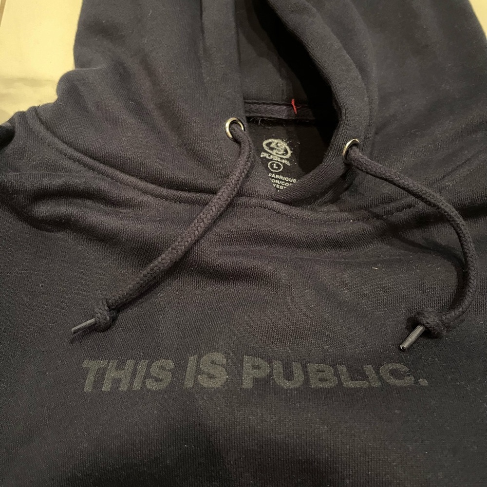 Public Snowboards Black Hoodie in Large